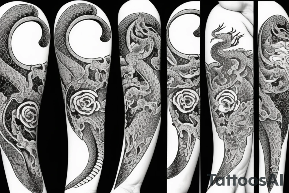 Hour glass, Yin Yang and a dragon tattoo idea