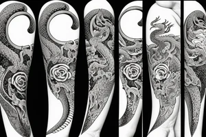 Hour glass, Yin Yang and a dragon tattoo idea