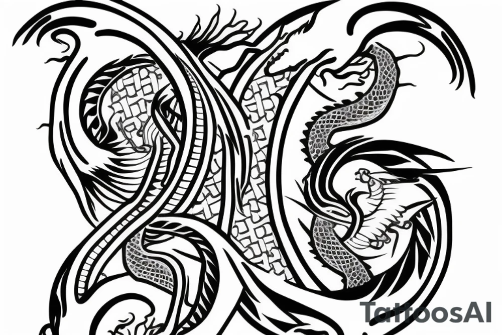 Hour glass, Yin Yang and a dragon tattoo idea