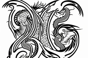 Hour glass, Yin Yang and a dragon tattoo idea