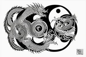 Hour glass, Ying Yang and a dragon tattoo idea
