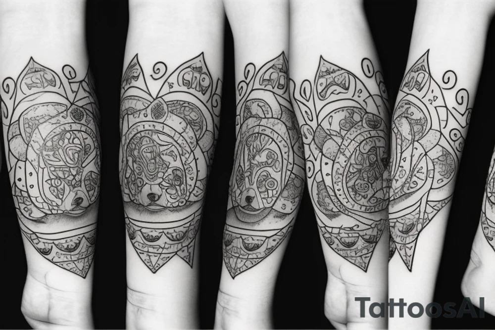 cute bear tattoo idea