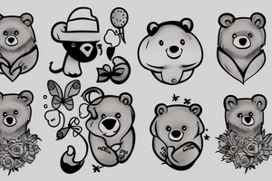 cute bear tattoo idea