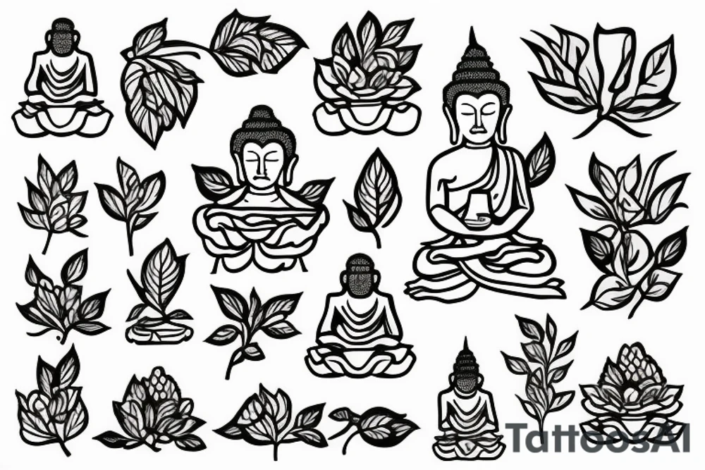 Buddha with tree tattoo idea