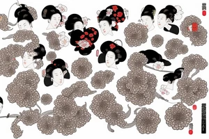 chrysanthème in the ukiyo-e style irezumi tattoo idea