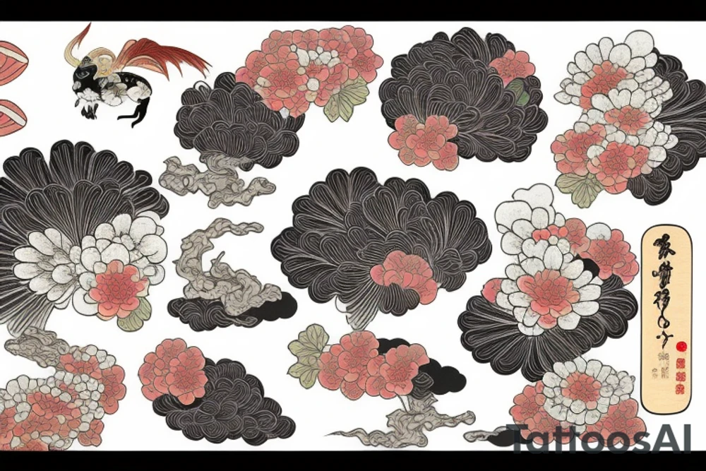 chrysanthème in the ukiyo-e style irezumi tattoo idea
