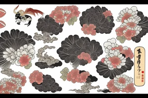 chrysanthème in the ukiyo-e style irezumi tattoo idea