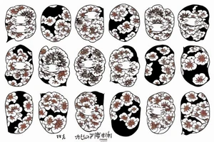Flower in the ukiyo-e style irezumi tattoo idea