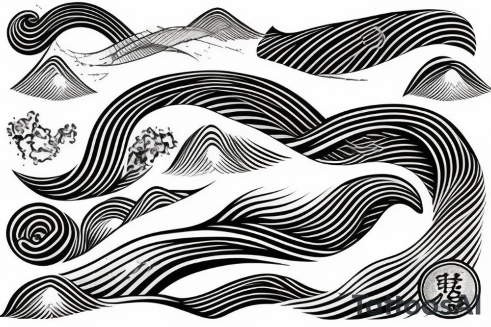 japanese wave tattoo idea