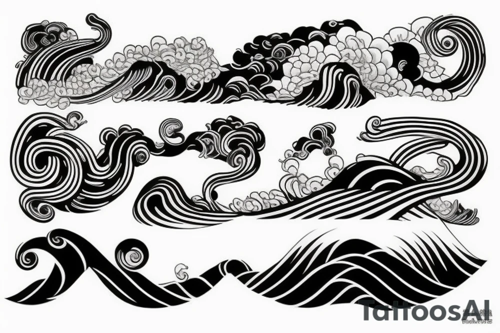 japanese wave tattoo idea