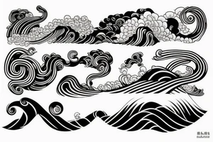 japanese wave tattoo idea