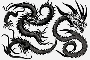 Dragon with flames tattoo idea