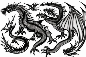 Dragon with flames tattoo idea