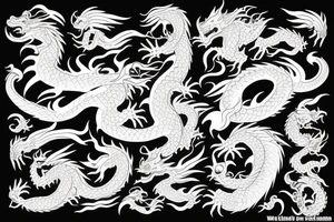 Dragon with flames tattoo idea