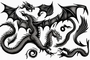 Dragon with flames tattoo idea