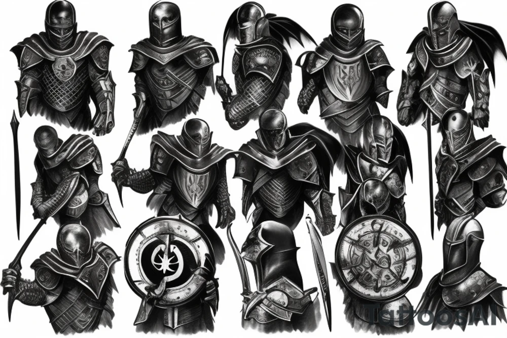 body armor evil knight tattoo idea