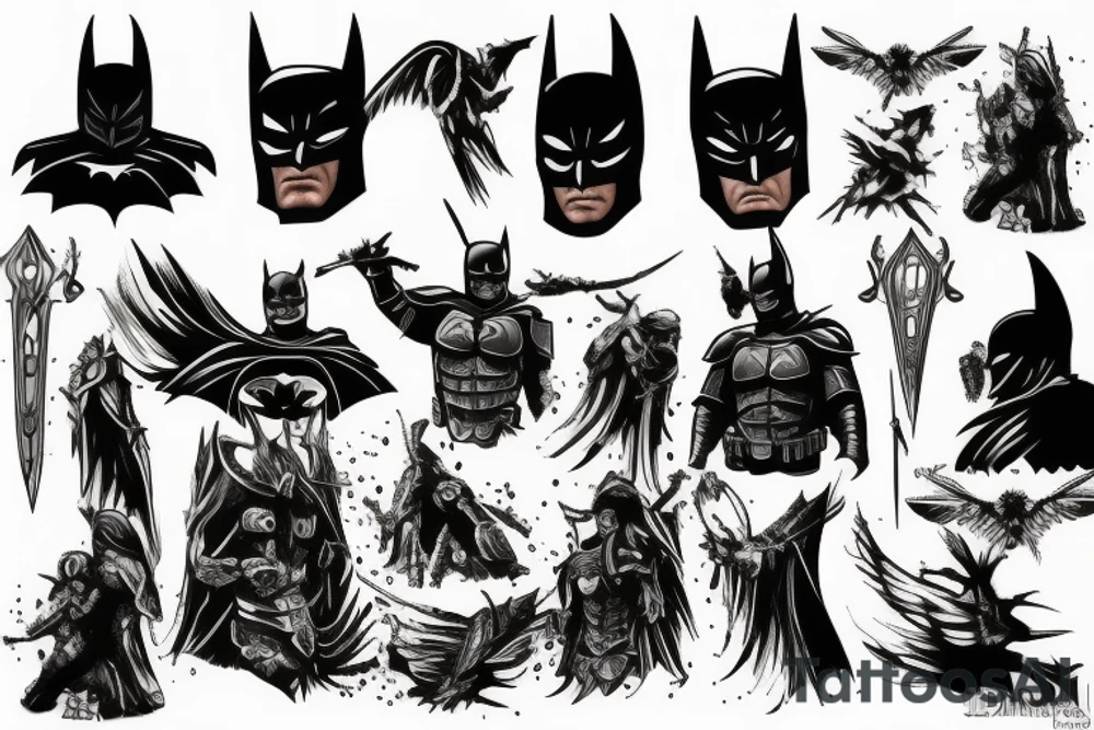 dark knight armor decorated tattoo idea