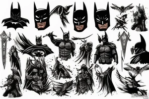 dark knight armor decorated tattoo idea