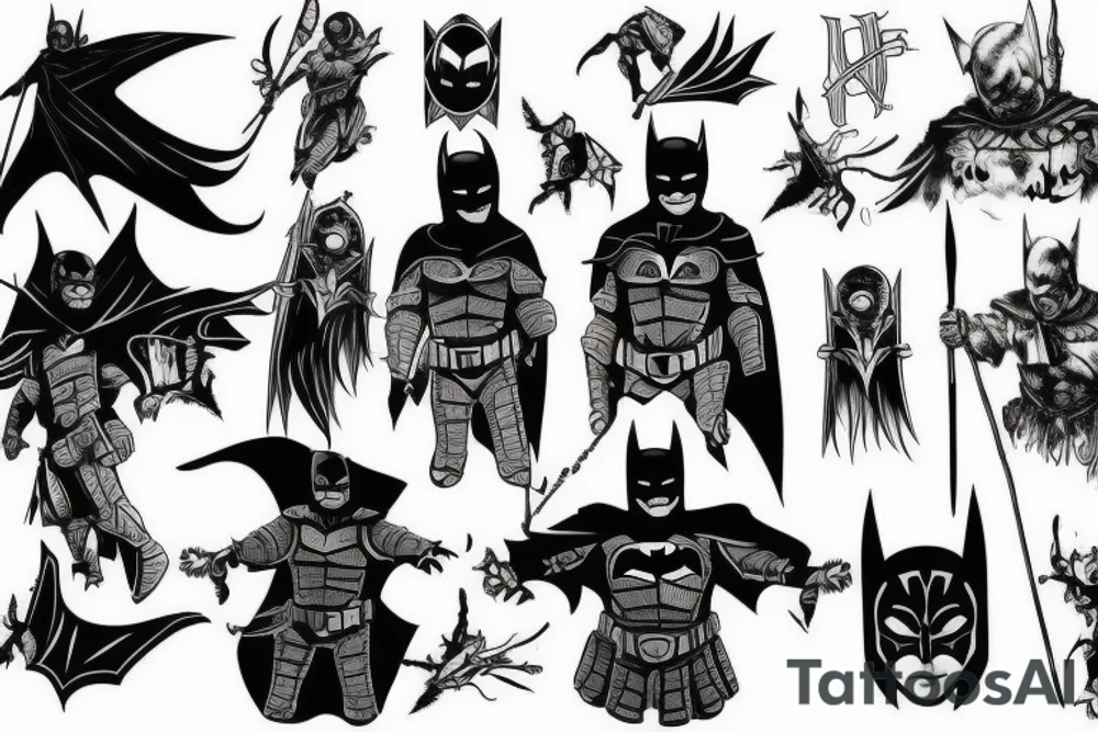 dark knight armor decorated tattoo idea