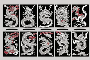 samurai at the bottom and dragon on the top tattoo idea