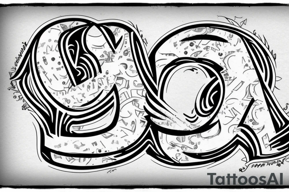 Two letters merging tattoo idea