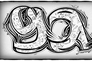 Two letters merging tattoo idea