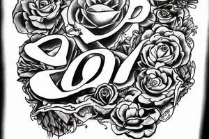 Two letters merging tattoo idea