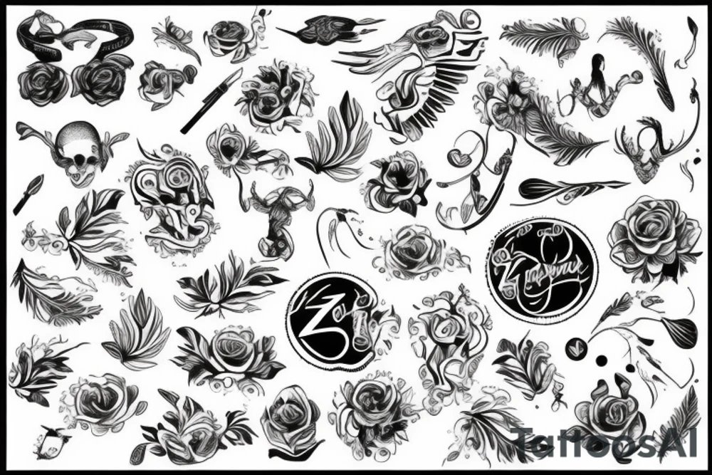 Róża z pieniędzy z pistoletem tattoo idea