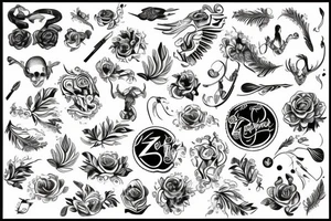 Róża z pieniędzy z pistoletem tattoo idea