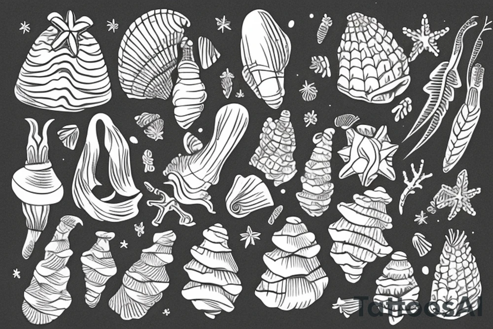 pine tree
seashell 
carrot tattoo idea