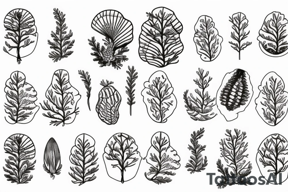 pine tree
seashell 
carrot tattoo idea