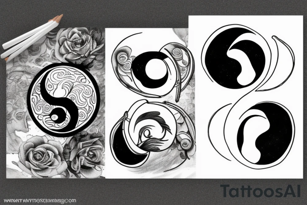 Ying Yang in an hourglass tattoo idea