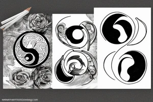 Ying Yang in an hourglass tattoo idea