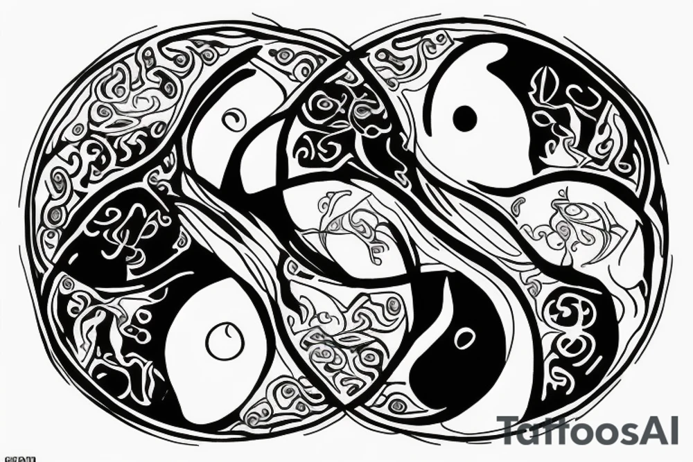 Ying Yang in an hourglass tattoo idea