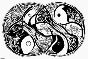 Ying Yang in an hourglass tattoo idea