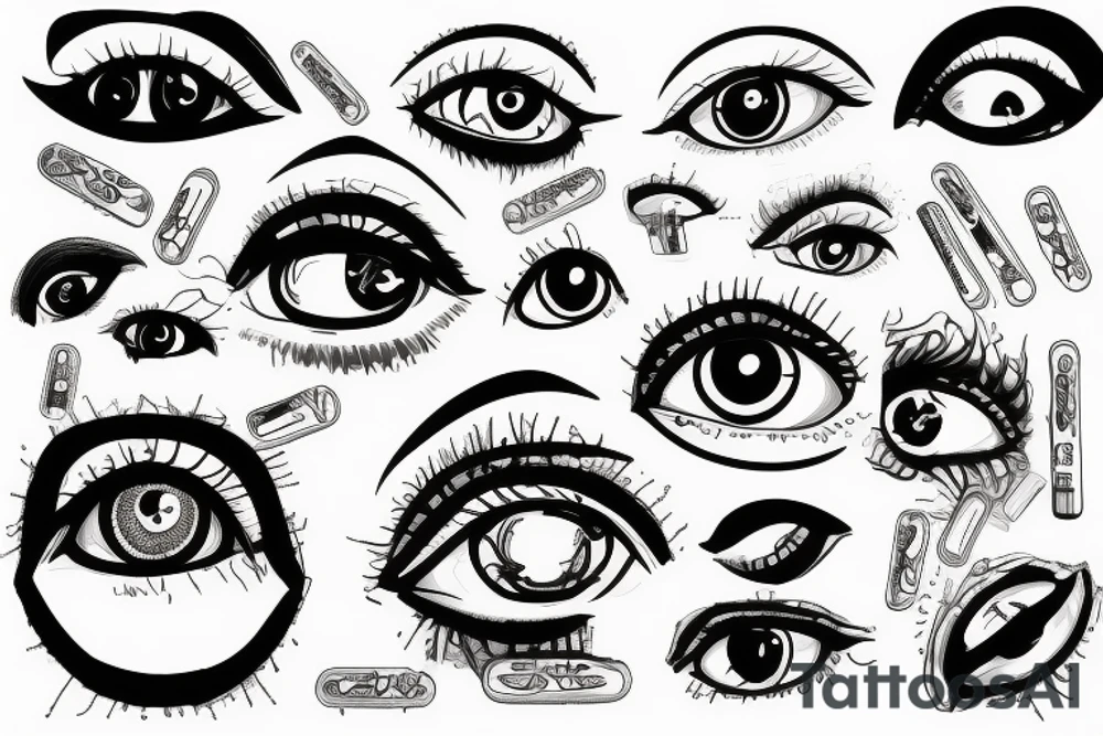 drugs, eyes tattoo idea