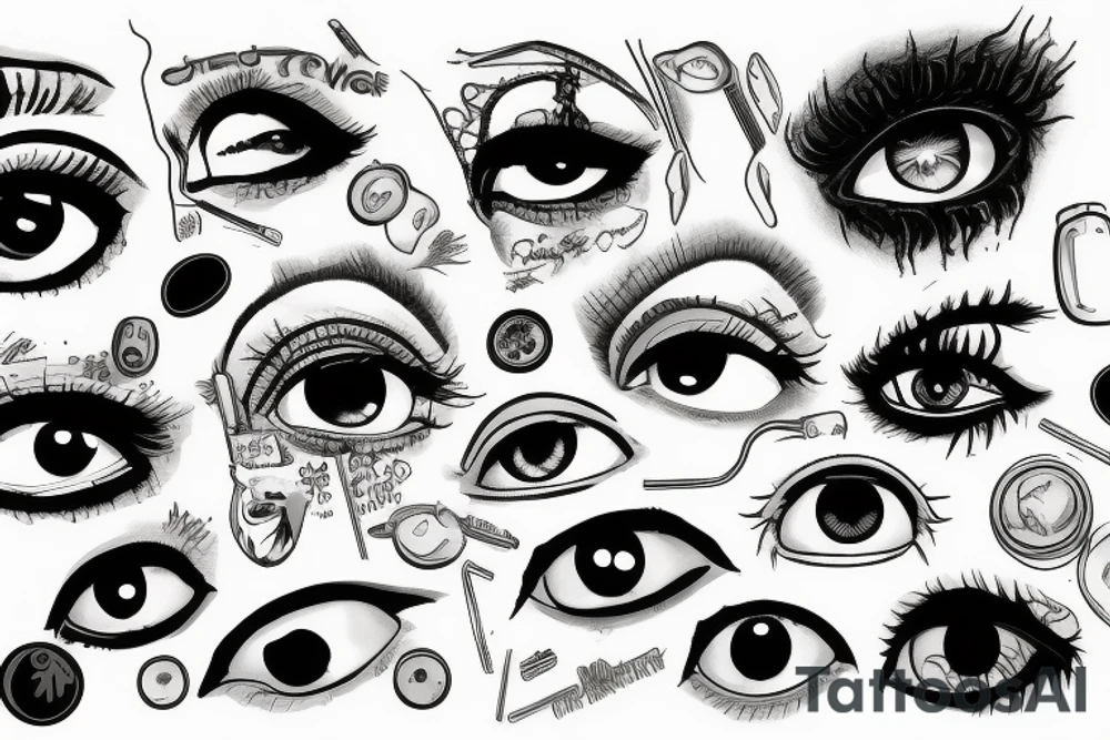 drugs, eyes tattoo idea