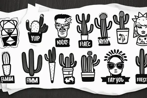 feminism logo with cactus tattoo idea