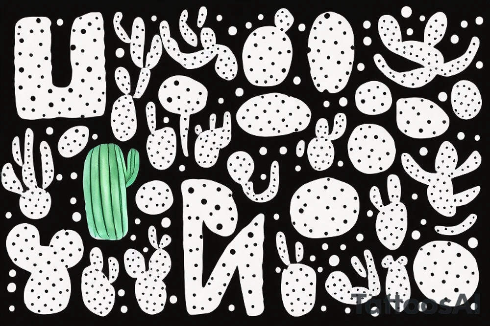 feminism logo with cactus tattoo idea