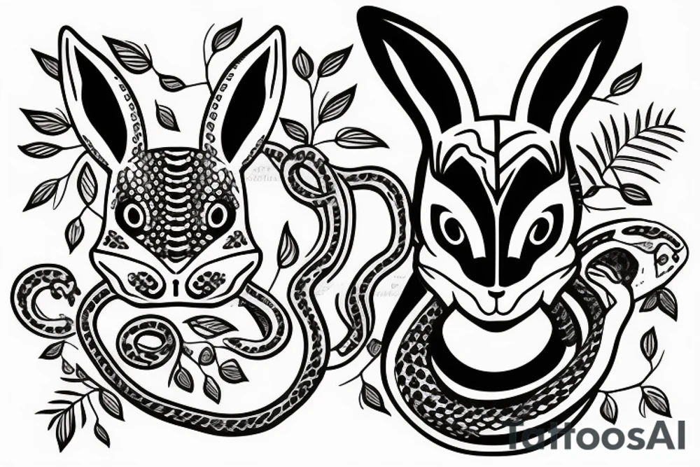 bunny with snake eyes tattoo idea