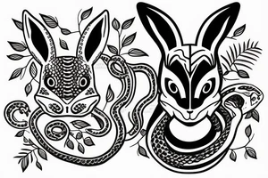 bunny with snake eyes tattoo idea