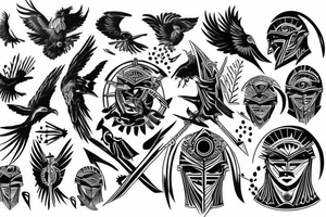 Spartan god with eagle tattoo idea