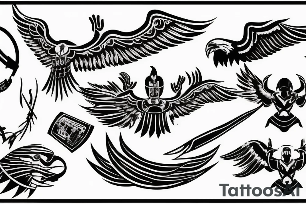 Spartan god with eagle tattoo idea