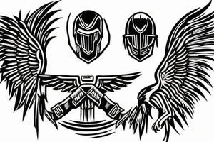 Spartan with eagle wings tattoo idea