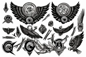 Spartan with eagle wings tattoo idea