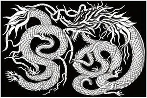 Tree of life, dragon, snake and fox tattoo idea
