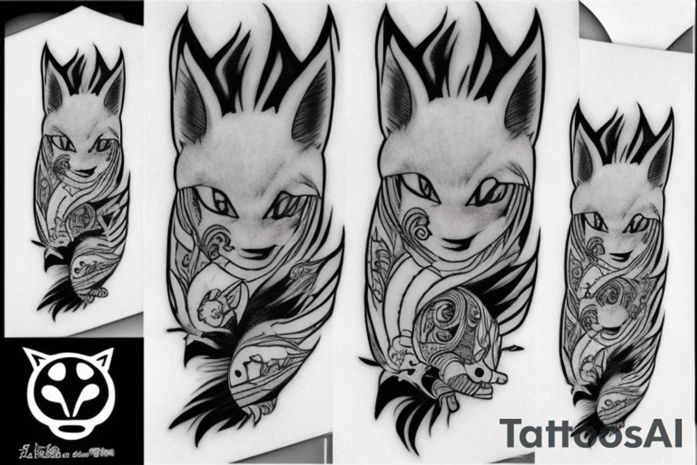 Nine tail fox from naruto tattoo idea