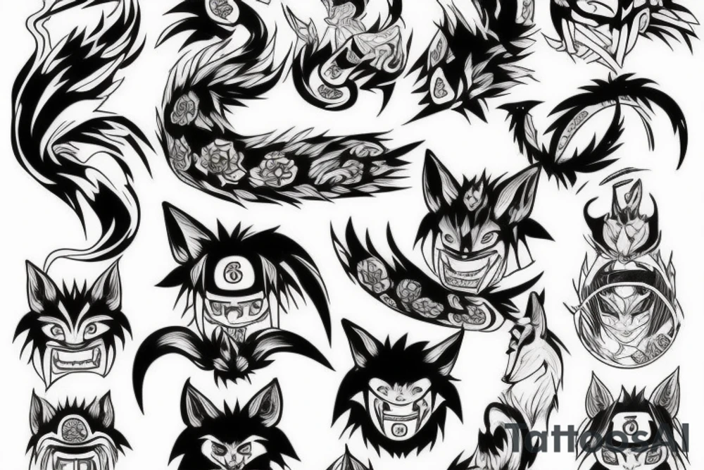 Nine tail fox from naruto tattoo idea