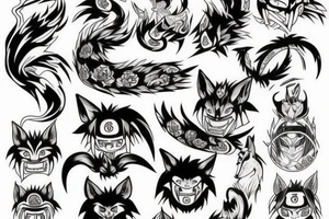 Nine tail fox from naruto tattoo idea
