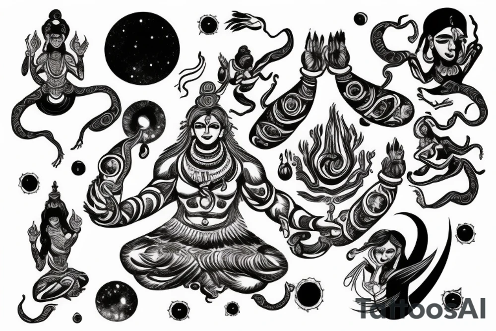 Shiva dancing and creating universe tattoo idea